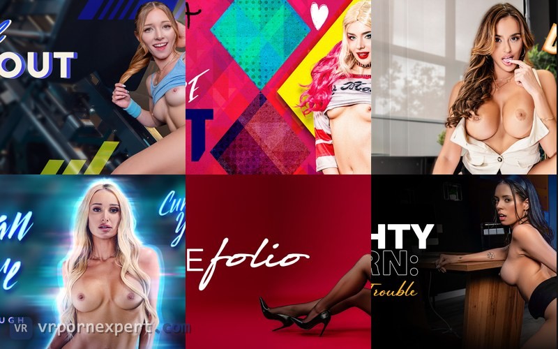 Dezyred interactive video covers including Harley Quinn Treasure Hunt and Naughty Intern